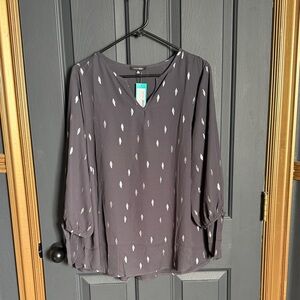 Papermoon Charcoal Blouse with Silver Details